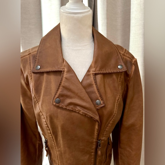 Max Studio Washed Faux Leather Jacket - Picture 2 of 10
